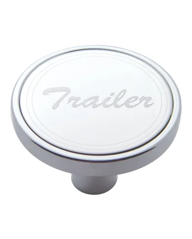 UP23182-"Trailer" Short Air Valve Knob - Stainless Plaque With Cursive Script