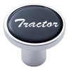 UP23222-Aluminum Screw-On Air Valve Knob With Glossy Tractor Script Sticker - Black Sticker