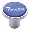 UP23223-Aluminum Screw-On Air Valve Knob With Glossy Tractor Script Sticker - Blue Sticker