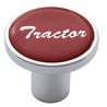 UP23226-Aluminum Screw-On Air Valve Knob With Glossy Tractor Script Sticker - Red Sticker