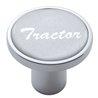 UP23227-Aluminum Screw-On Air Valve Knob With Glossy Tractor Script Sticker - Silver Sticker
