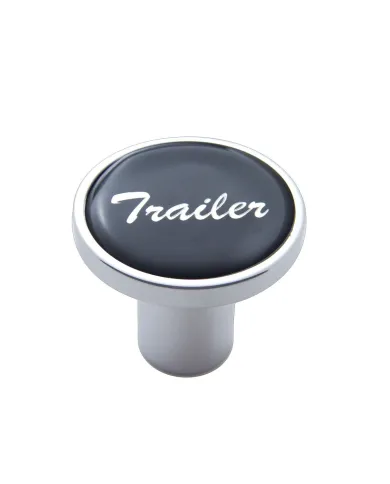 UP23229-Aluminum Screw-On Air Valve Knob With Glossy Trailer Script Sticker - Black Sticker