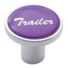 UP23232-Aluminum Screw-On Air Valve Knob With Glossy Trailer Script Sticker - Purple Sticker