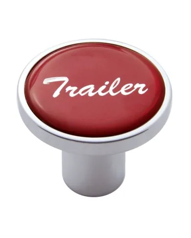 UP23233-Aluminum Screw-On Air Valve Knob With Glossy Trailer Script Sticker - Red Sticker