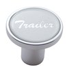 UP23234-Aluminum Screw-On Air Valve Knob With Glossy Trailer Script Sticker - Silver Sticker
