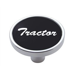 UP23264-"Tractor" Short Air Valve Knob - Black Aluminum Sticker