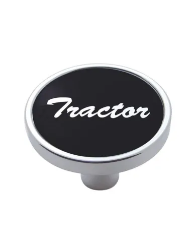 UP23264-"Tractor" Short Air Valve Knob - Black Aluminum Sticker