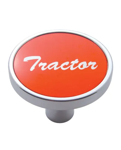 UP23268-"Tractor" Short Air Valve Knob - Red Aluminum Sticker