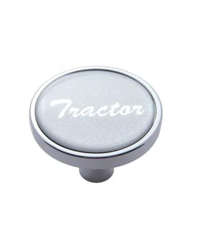 UP23293-"Tractor" Short Air Valve Knob - Silver Glossy Sticker