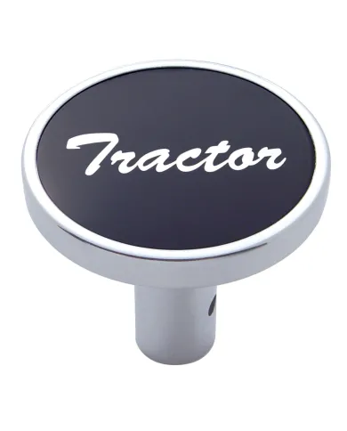 UP23310-"Tractor" Long Air Valve Knob - Black Aluminum Sticker
