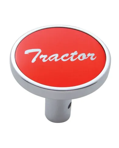 UP23314-"Tractor" Long Air Valve Knob - Red Aluminum Sticker