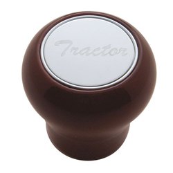UP23358-"Tractor" Wood Air Valve Knob - Stainless Plaque
