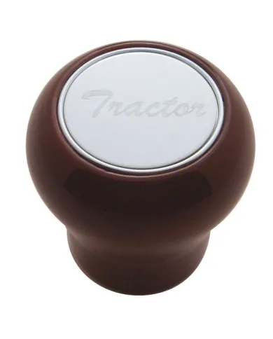 UP23358-"Tractor" Wood Air Valve Knob - Stainless Plaque