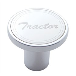 UP23364-Aluminum Screw-On Air Valve Knob With Stainless Tractor Plaque - Chrome