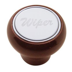 UP23378-Wood Deluxe Dash Knob With "Wiper" Stainless Plaque