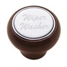 UP23381-"Wiper/Washer" Wood Deluxe Dash Knob - Stainless Plaque