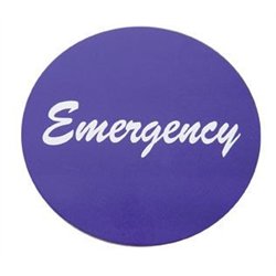 UP23010-4P-"Emergency" Aluminum Air Valve Knob Sticker Only - Purple