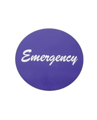 UP23010-4P-"Emergency" Aluminum Air Valve Knob Sticker Only - Purple