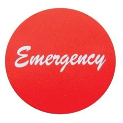 UP23010-4R-"Emergency" Aluminum Air Valve Knob Sticker Only - Red