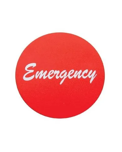 UP23010-4R-"Emergency" Aluminum Air Valve Knob Sticker Only - Red