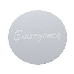 UP23010-4S-"Emergency" Aluminum Air Valve Knob Sticker Only - Silver