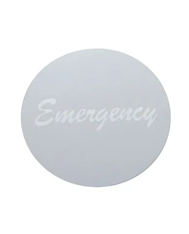 UP23010-4S-"Emergency" Aluminum Air Valve Knob Sticker Only - Silver