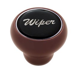 UP23554-"Wiper" Wood Deluxe Dash Knob - Black Glossy Sticker
