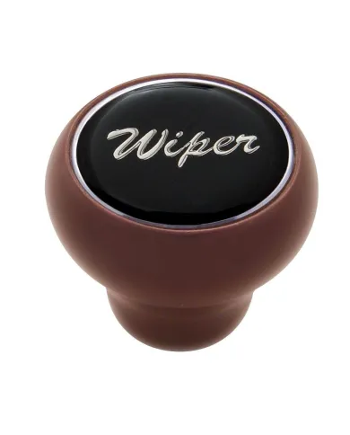 UP23554-"Wiper" Wood Deluxe Dash Knob - Black Glossy Sticker