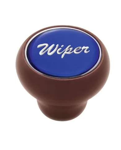 UP23555-"Wiper" Wood Deluxe Dash Knob - Blue Glossy Sticker