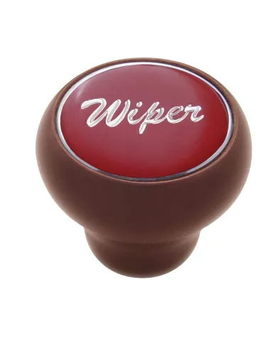 UP23558-"Wiper" Wood Deluxe Dash Knob - Red Glossy Sticker