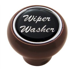 UP23560-"Wiper/Washer" Wood Deluxe Dash Knob - Black Glossy Sticker