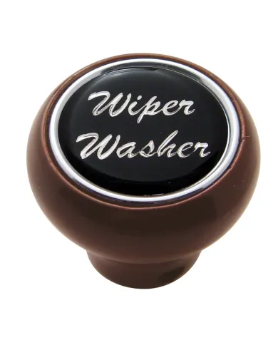 UP23560-"Wiper/Washer" Wood Deluxe Dash Knob - Black Glossy Sticker