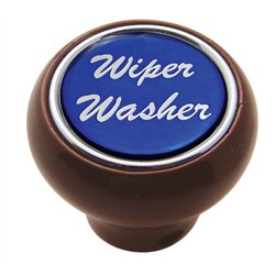 UP23561-"Wiper/Washer" Wood Deluxe Dash Knob - Blue Glossy Sticker