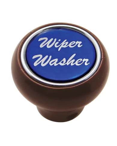 UP23561-"Wiper/Washer" Wood Deluxe Dash Knob - Blue Glossy Sticker