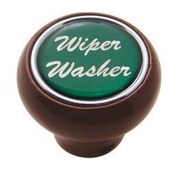 UP23562-"Wiper/Washer" Wood Deluxe Dash Knob - Green Glossy Sticker