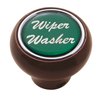 UP23562-"Wiper/Washer" Wood Deluxe Dash Knob - Green Glossy Sticker