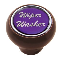 UP23563-"Wiper/Washer" Wood Deluxe Dash Knob - Purple Glossy Sticker