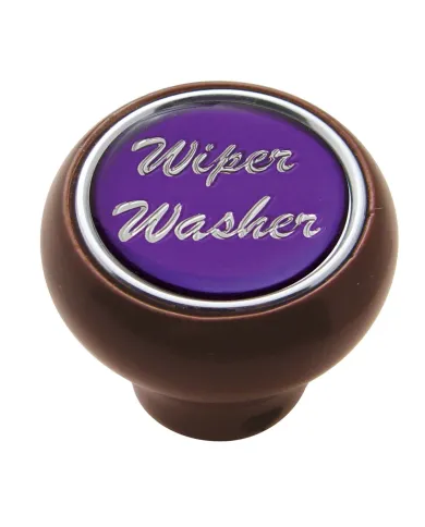 UP23563-"Wiper/Washer" Wood Deluxe Dash Knob - Purple Glossy Sticker