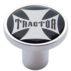 UP23654-"Tractor" Air Valve Knob - Black Maltese Cross Sticker