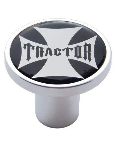 UP23654-"Tractor" Air Valve Knob - Black Maltese Cross Sticker