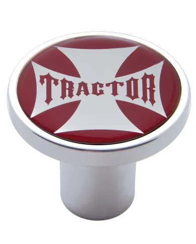 UP23658-"Tractor" Air Valve Knob - Red Maltese Cross Sticker