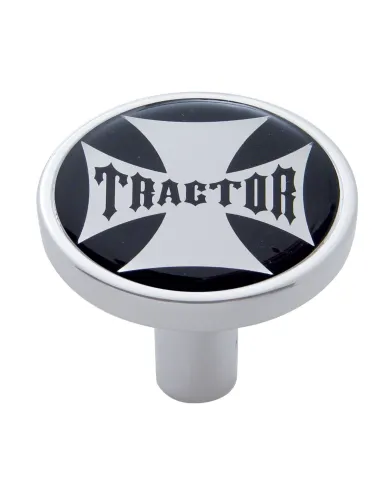 UP23669-"Tractor" Long Air Valve Knob - Black Maltese Cross Sticker