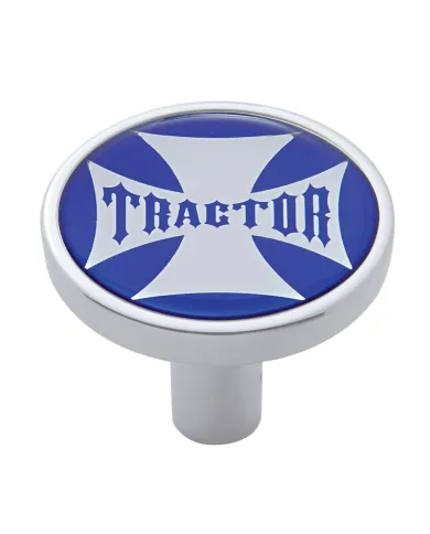 UP23670-"Tractor" Long Air Valve Knob - Blue Maltese Cross Sticker
