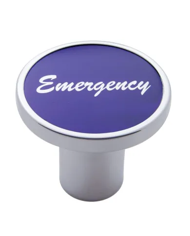 UP23028-"Emergency" Air Valve Knob - Purple Aluminum Sticker