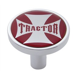 UP23673-"Tractor" Long Air Valve Knob - Red Maltese Cross Sticker