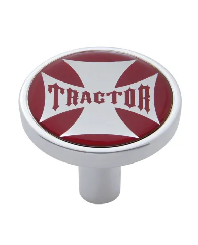 UP23673-"Tractor" Long Air Valve Knob - Red Maltese Cross Sticker