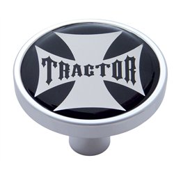 UP23681-"Tractor" Short Air Valve Knob - Black Maltese Cross Sticker