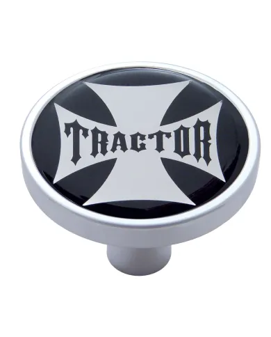 UP23681-"Tractor" Short Air Valve Knob - Black Maltese Cross Sticker