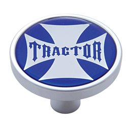 UP23682-"Tractor" Short Air Valve Knob - Blue Maltese Cross Sticker