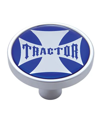 UP23682-"Tractor" Short Air Valve Knob - Blue Maltese Cross Sticker